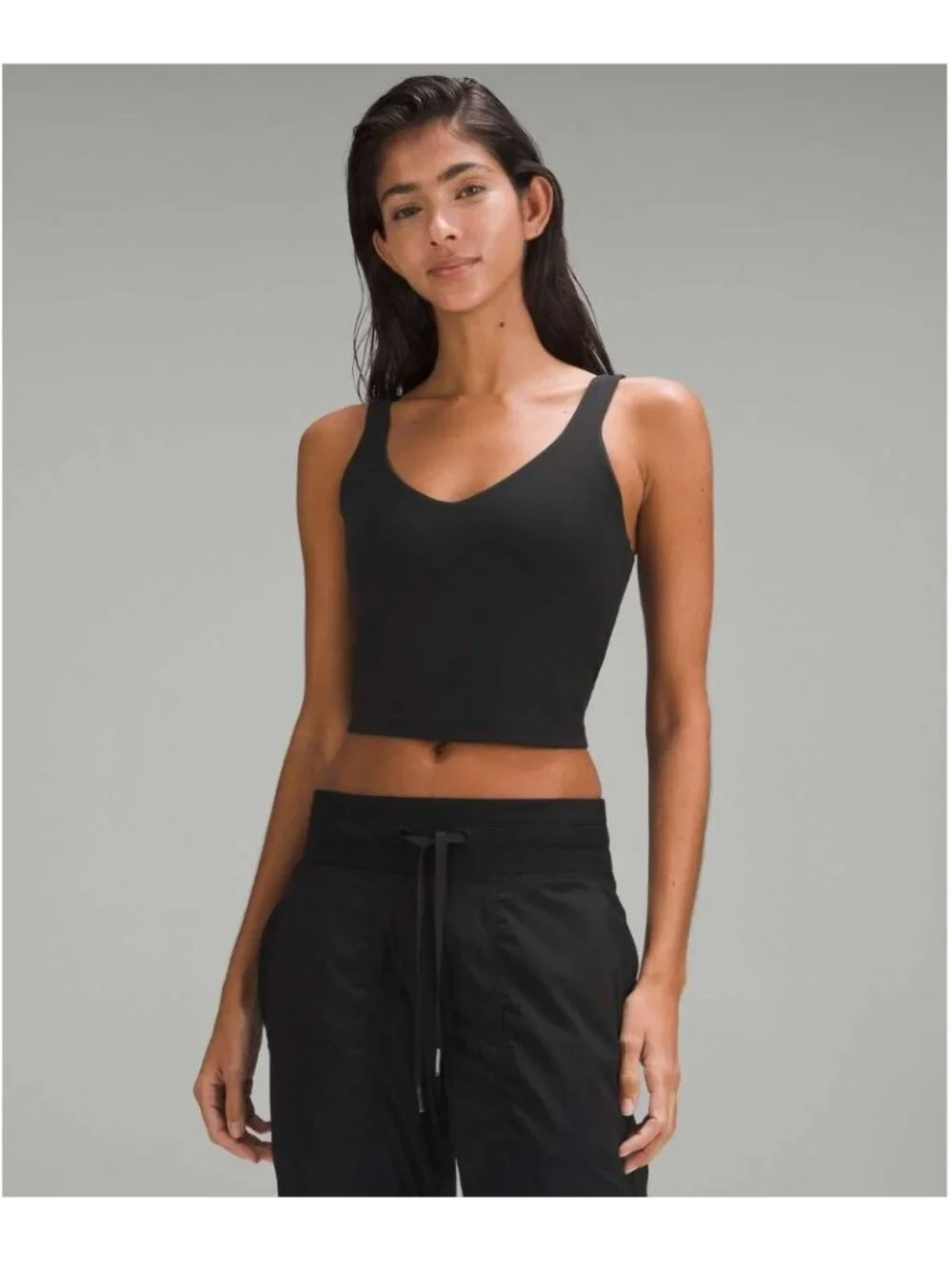 lululemon Align Tank Top Black Size 6 Nulu Built In Bra Yoga LW1DTWS